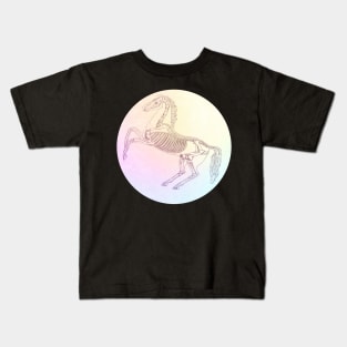 Distressed Grunge Pastel Punk Horse Skeleton T-shirt Kids T-Shirt